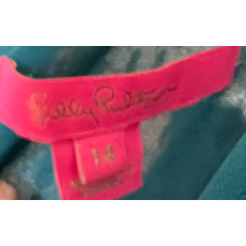 Lilly Pulitzer Teal One-Shoulder Beaded Blouse - Picture 3 of 7